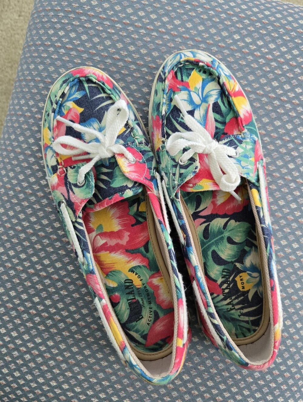 Eastland Floral Canvas Moccasins in Multicolor